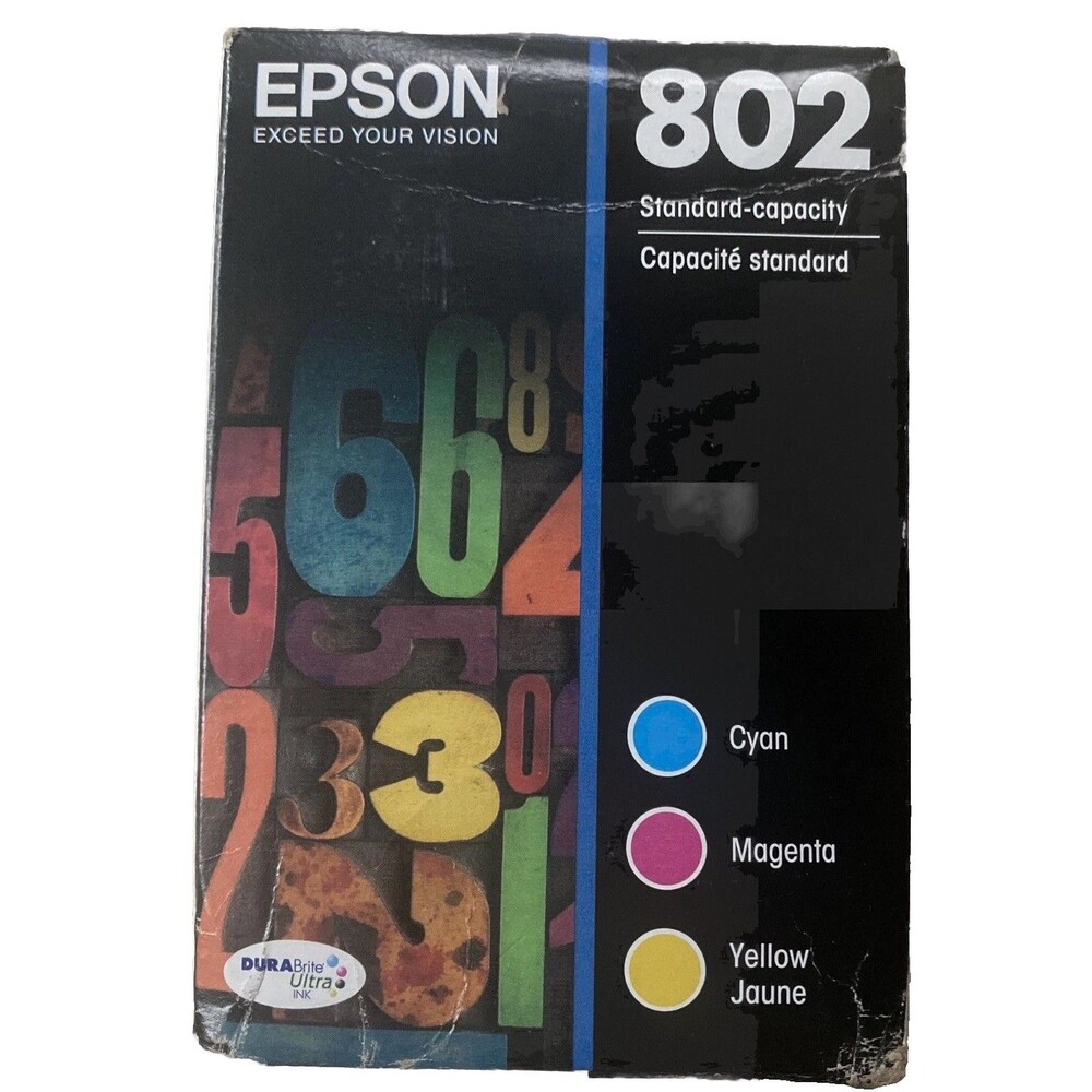 Epson 802 Cyan Magenta Yellow Ink Set T802120-BCS New
